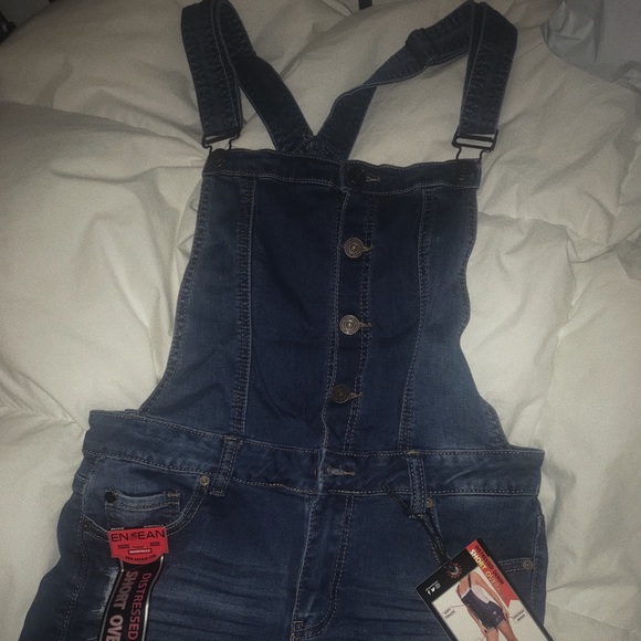 Distressed denim “overalls”-shortalls!! - Picture 2 of 6